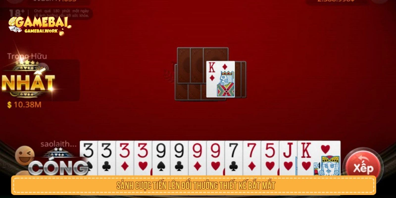 Sảnh cược tiến lên đổi thưởng thiết kế bắt mắt 